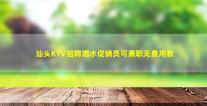 汕头KTV招聘酒水促销员可兼职无费用教